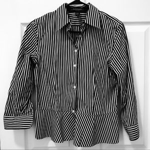 Ralph Lauren Peplum Striped Button Down